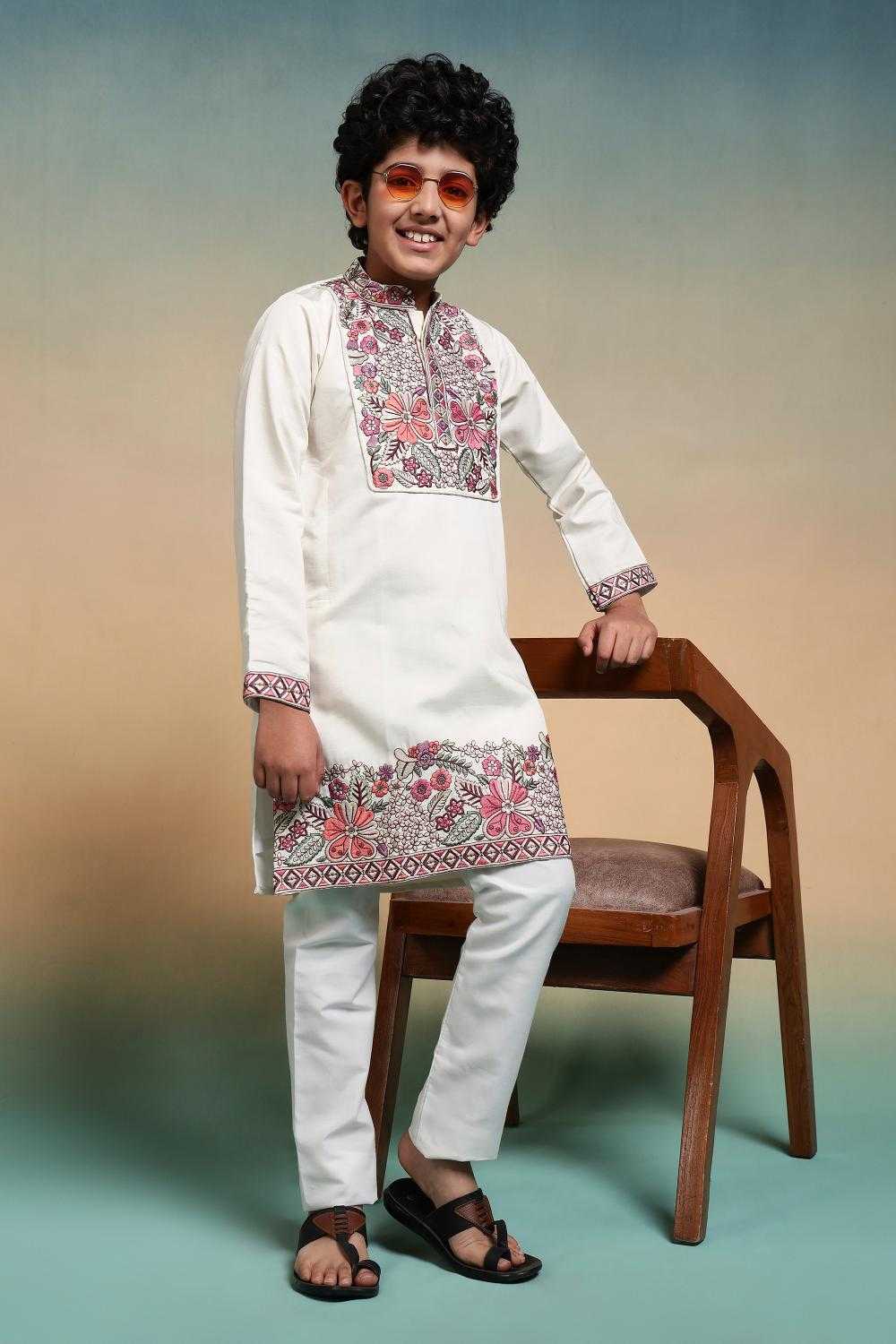 YNF Wholesale Silk Boys Kurta Pyjama RIN202 91101 SHAAHI JUNIOR | Surat Manufacturer