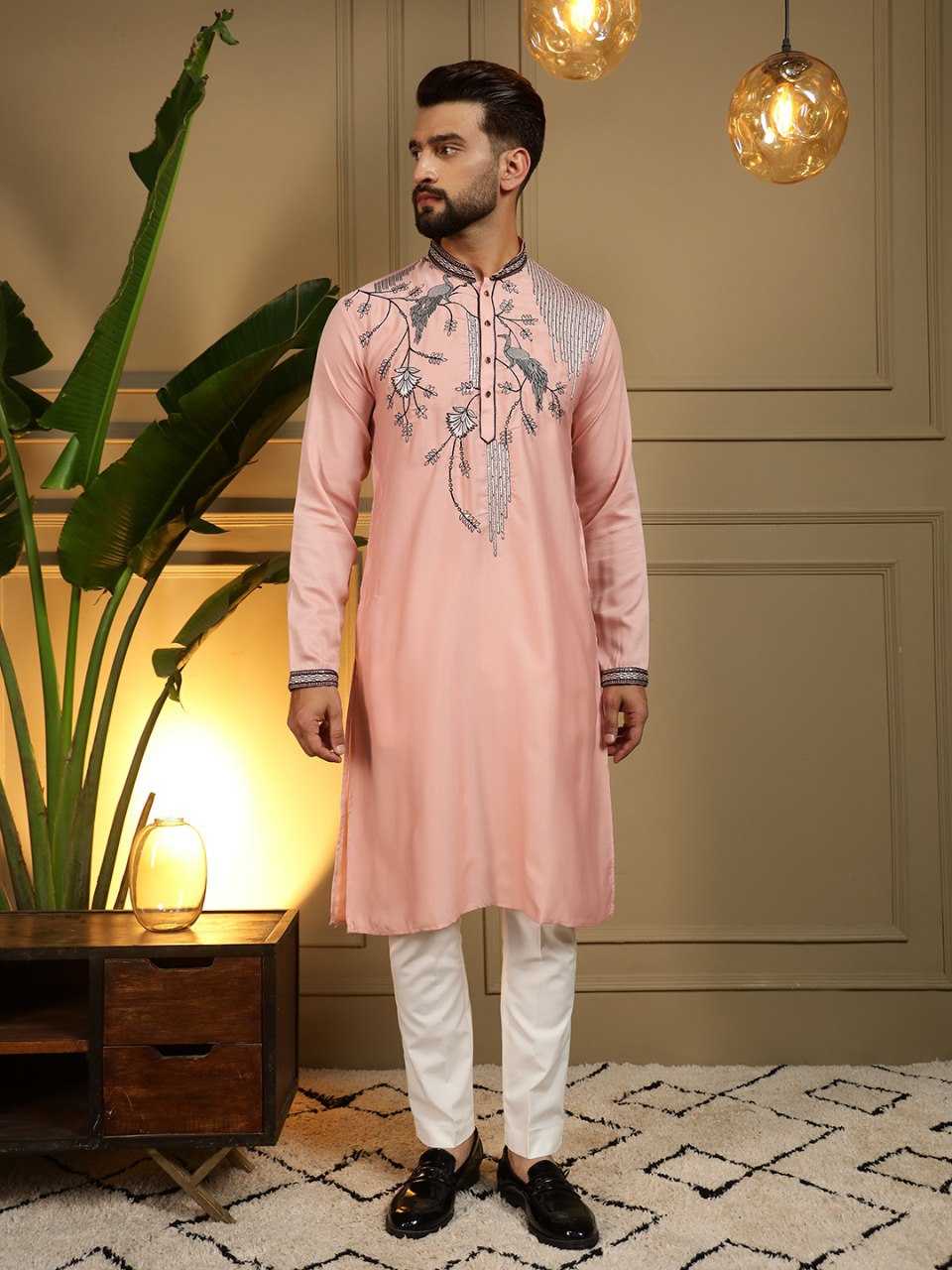 YNF Wholesale Silk Viscose Mens Kurta Pyjama KESH629 123 | Surat Manufacturer