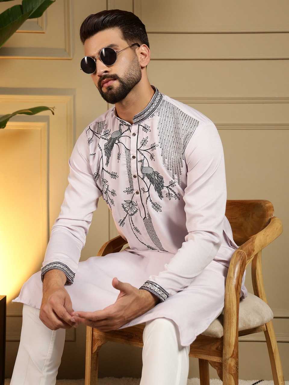 YNF Wholesale Silk Viscose Mens Kurta Pyjama KESH629 123 | Surat Manufacturer