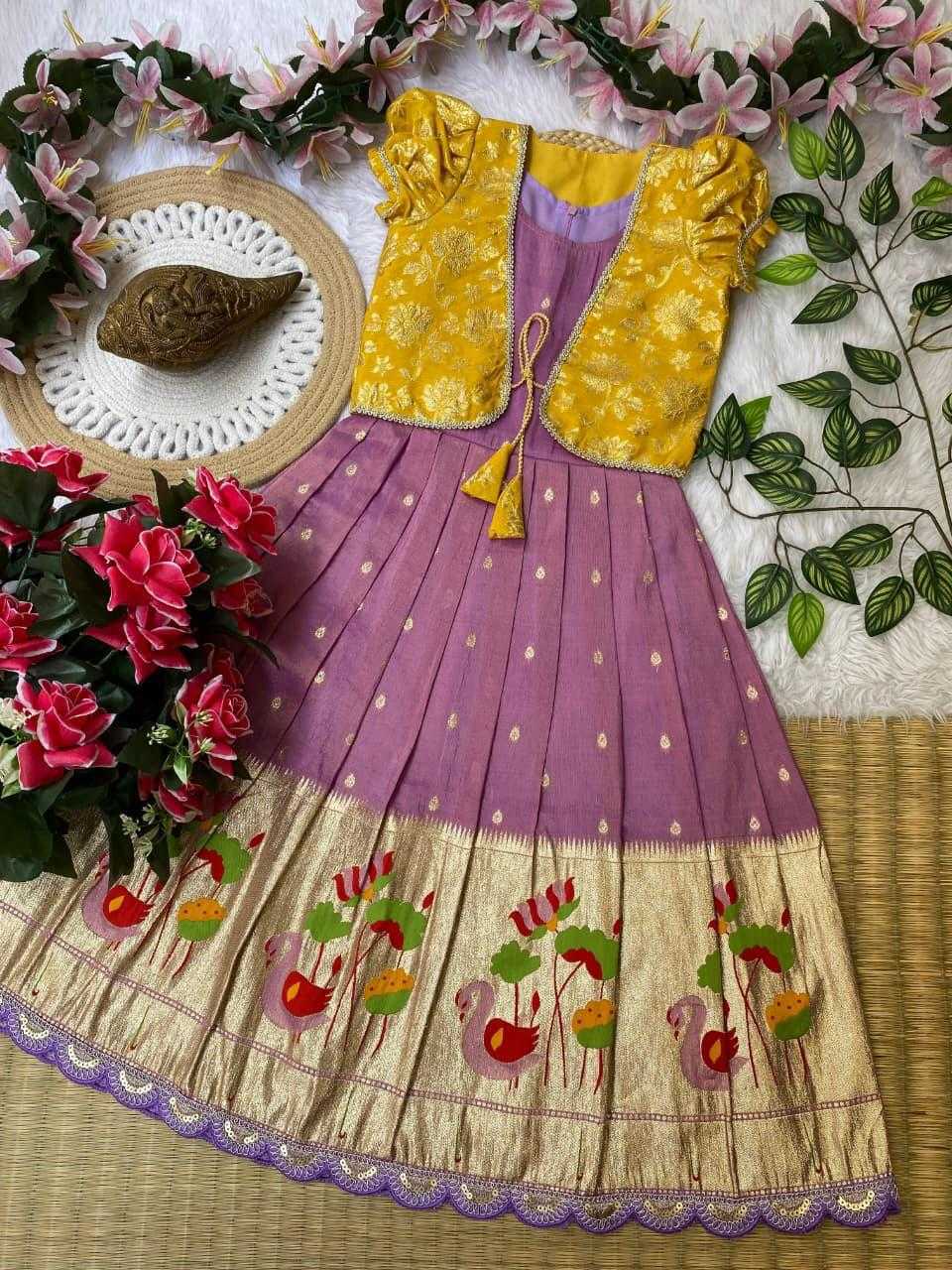 YNF Wholesale Tissue Silk Kids Gown RIN235 124 | Surat Manufacturer