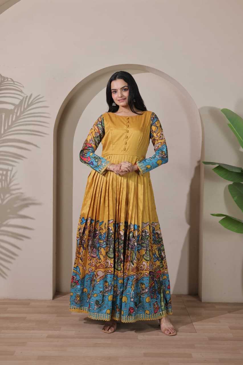 YNF Wholesale Tussar Silk Embroidery Gowns KESH249 2096 | Surat Manufacturer