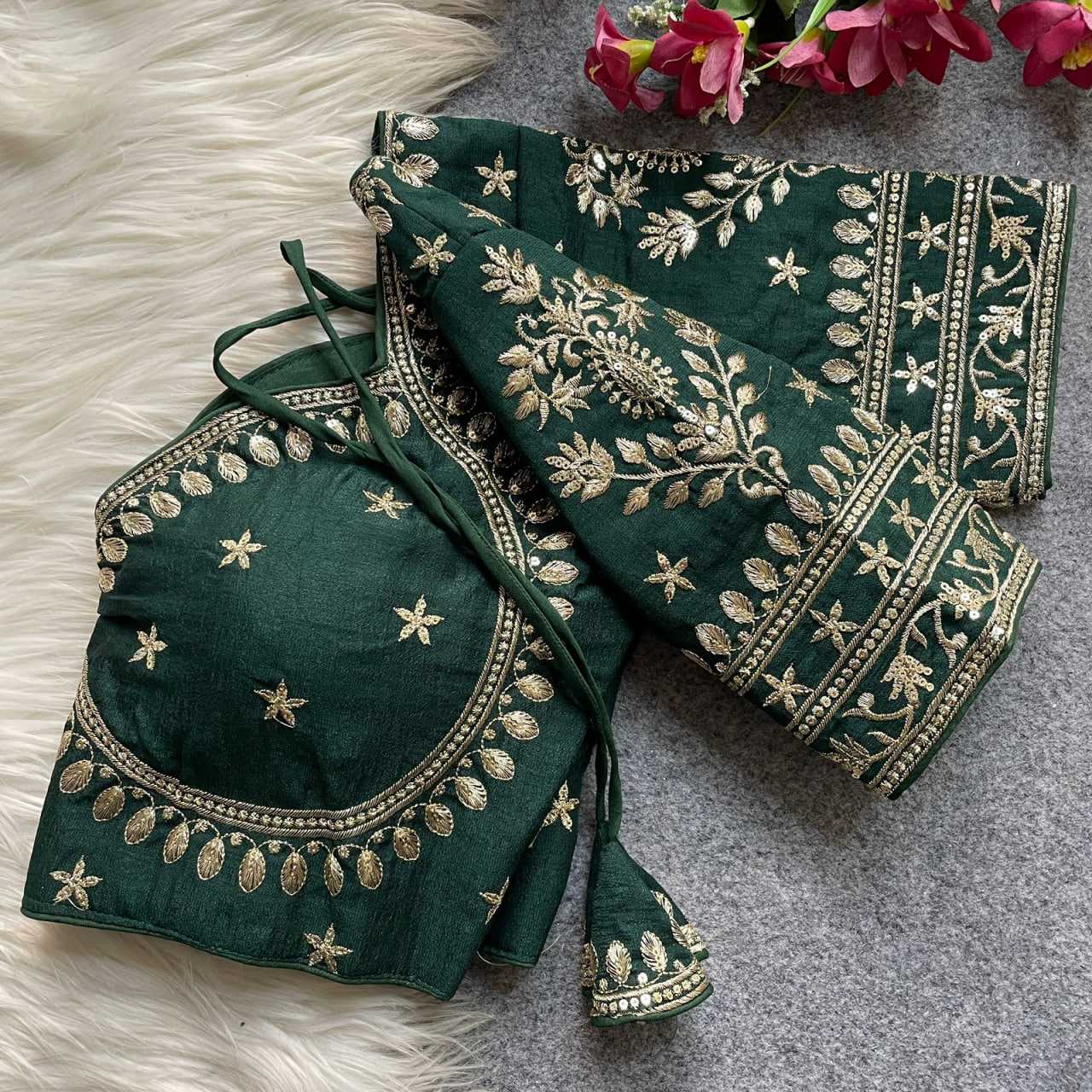 YNF Wholesale Vichitra Silk Sequence Embroidery Blouse KESH426 MUMTAZ CUT | Surat Manufacturer