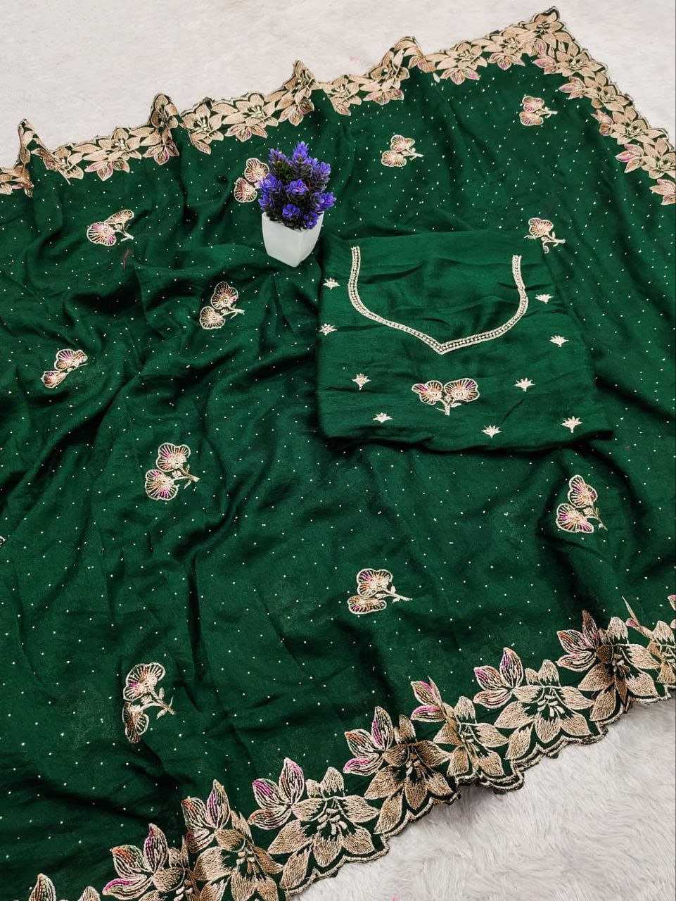 YNF Wholesale Vichitra Silk Printed Silk Saree KESH588 LASKA | Surat Manufacturer