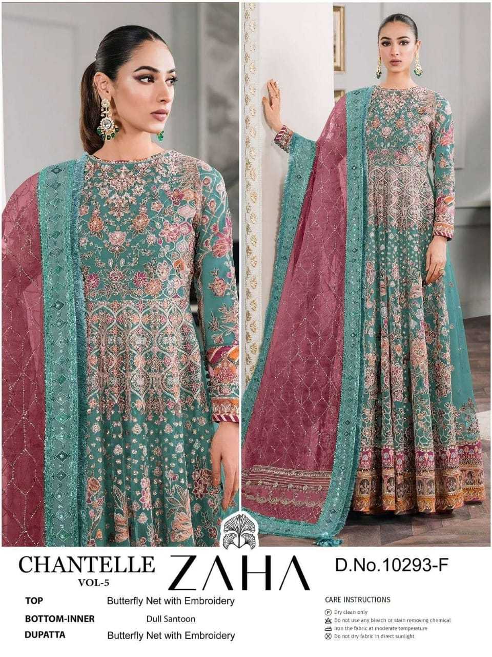 YNF Wholesale Butterfly Net Embroidery Gowns KESH677 ZAHA CHANTELLE-VOL-5 10293 | Surat Manufacturer