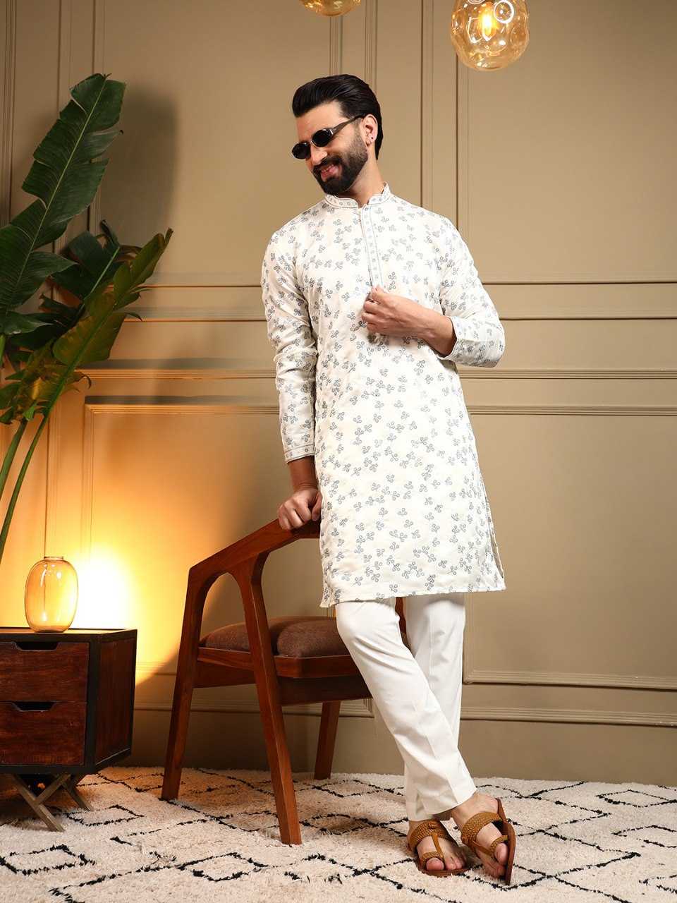 YNF Wholesale Cotton Mens Kurta Pyjama KESH629 126 | Surat Manufacturer