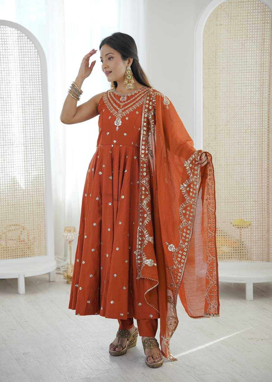 YNF Wholesale Heavy Roman Silk Embroidery Gowns KESH499 038 | Surat Manufacturer