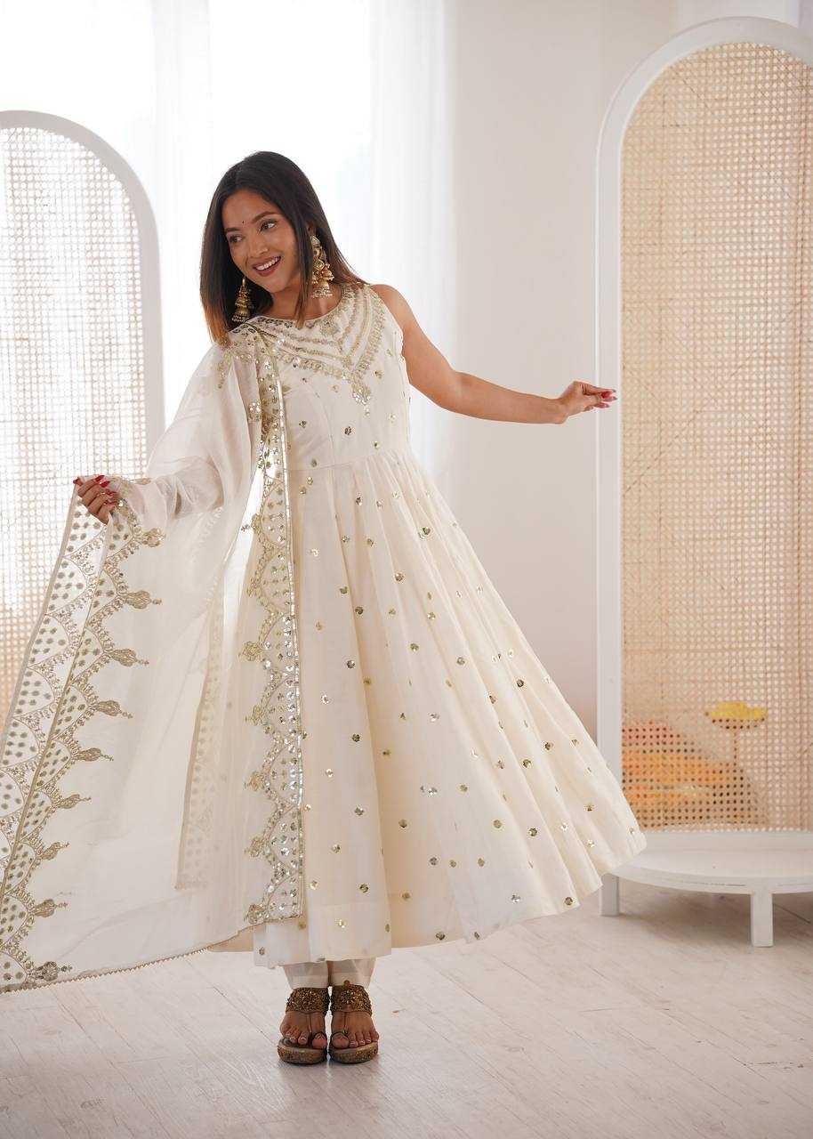 YNF Wholesale Heavy Roman Silk Embroidery Gowns KESH499 038 | Surat Manufacturer