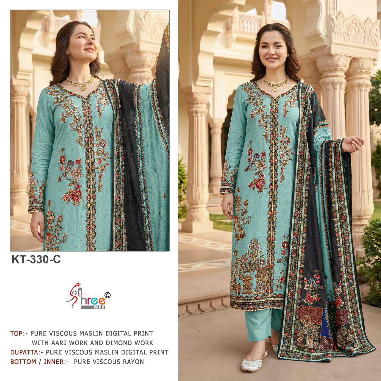 YNF Wholesale Muslin Printed Suits KESH677 Shree Fab KT 330 | Surat Manufacturer