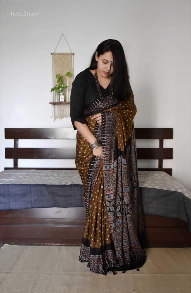 YNF Wholesale Muslin Silk Hand Block Printed Silk Saree KESH682 Aamira | Surat Manufacturer