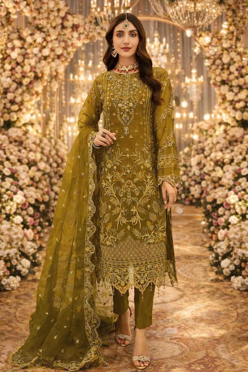YNF Wholesale Organza Unstitched Suits RIN236 1305 | Surat Manufacturer