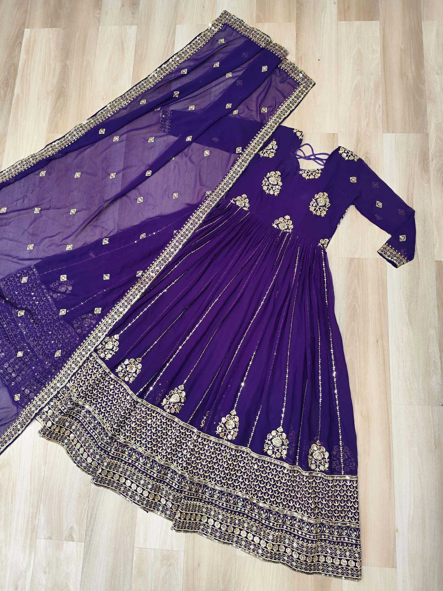 Ynf Premium Georgette  Gowns Wholesale Fancy Gowns Georgette Gown Embroidered Gown Manufacturer - YNF Online