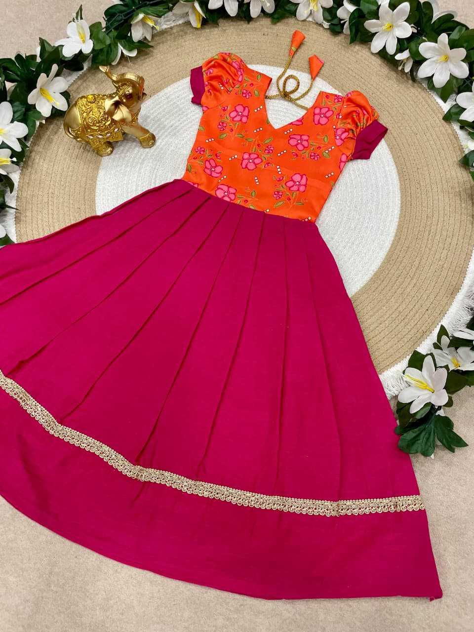 YNF Wholesale Pure Cotton Kids Gown KESH505 Pinkky | Surat Manufacturer