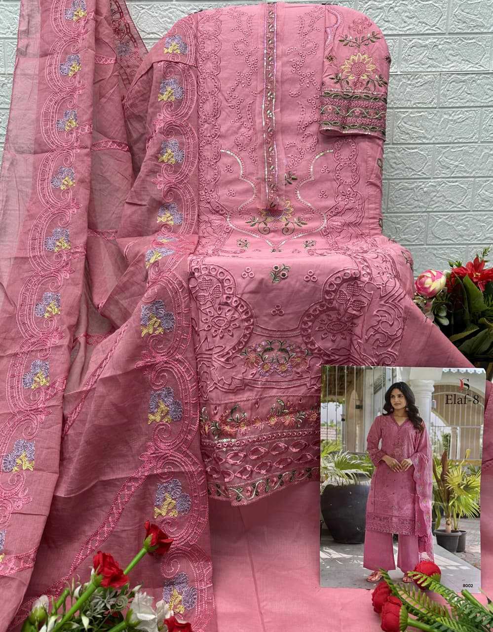 YNF Wholesale Pure Cotton Pakistani Suits KESH677 Elaf Luxury Lawn 8001-06 | Surat Manufacturer