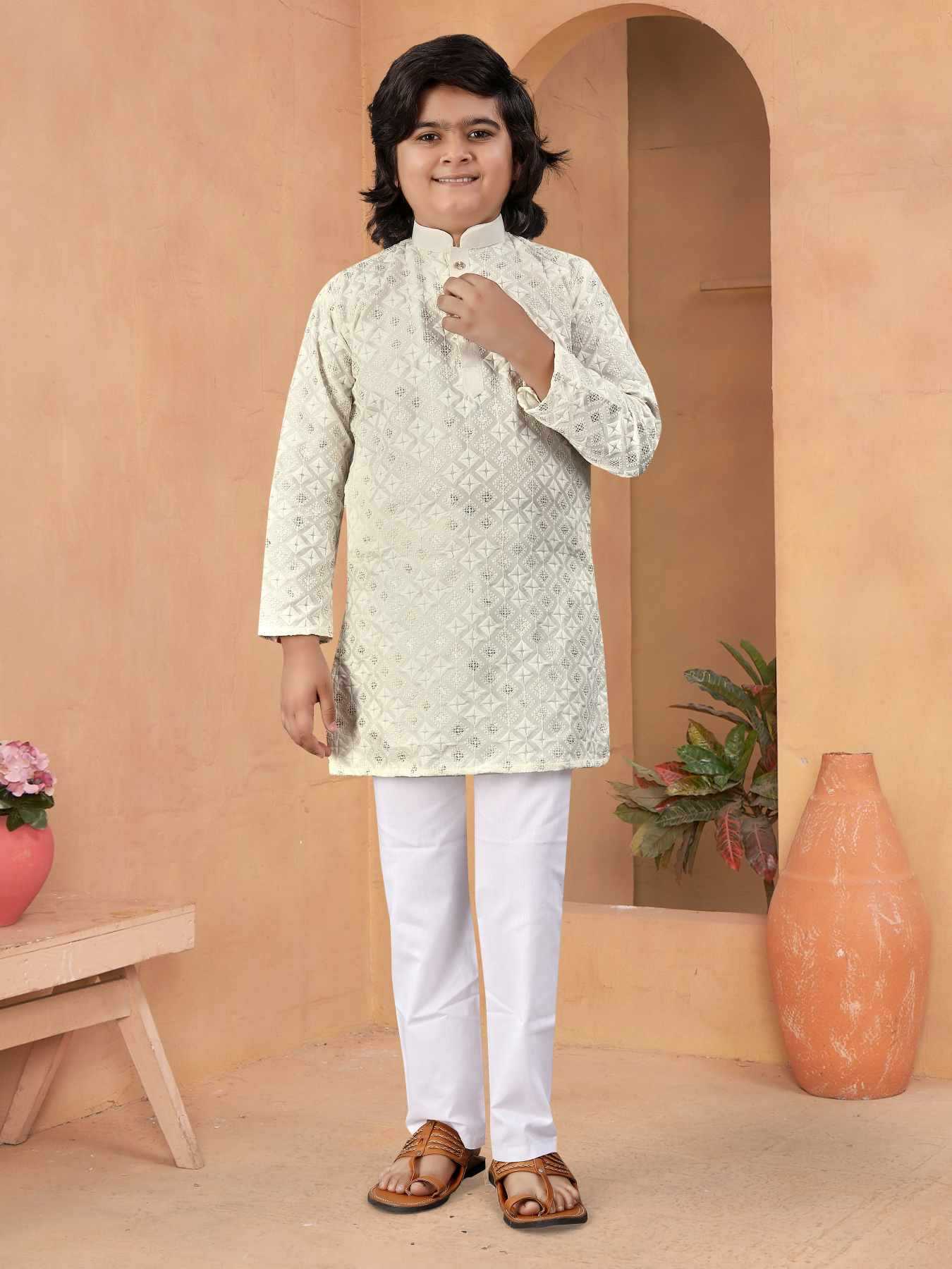 YNF Wholesale Soft Silk Boys Kurta Pyjama KESH747 MIRROR | Surat Manufacturer