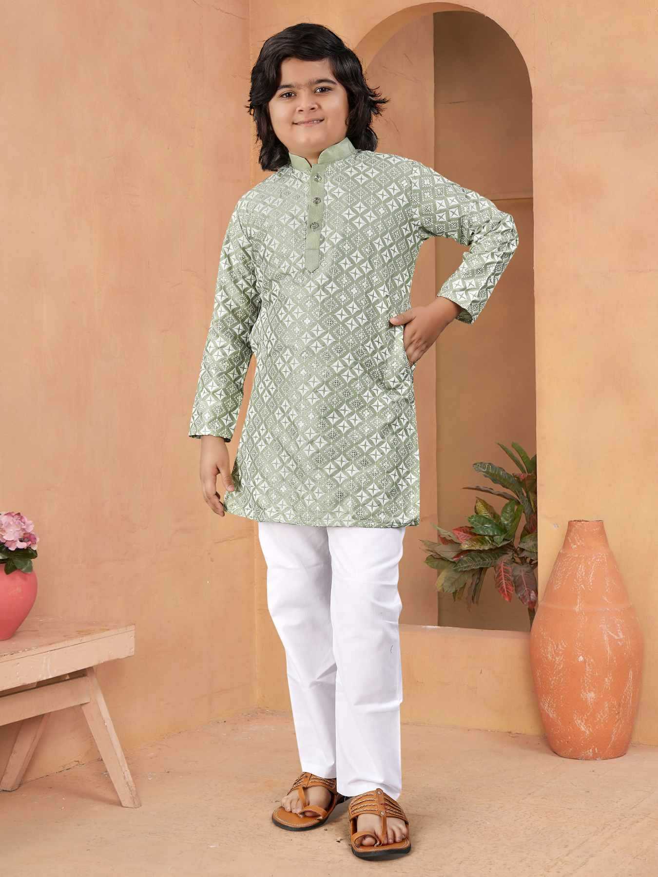 YNF Wholesale Soft Silk Boys Kurta Pyjama KESH747 MIRROR | Surat Manufacturer