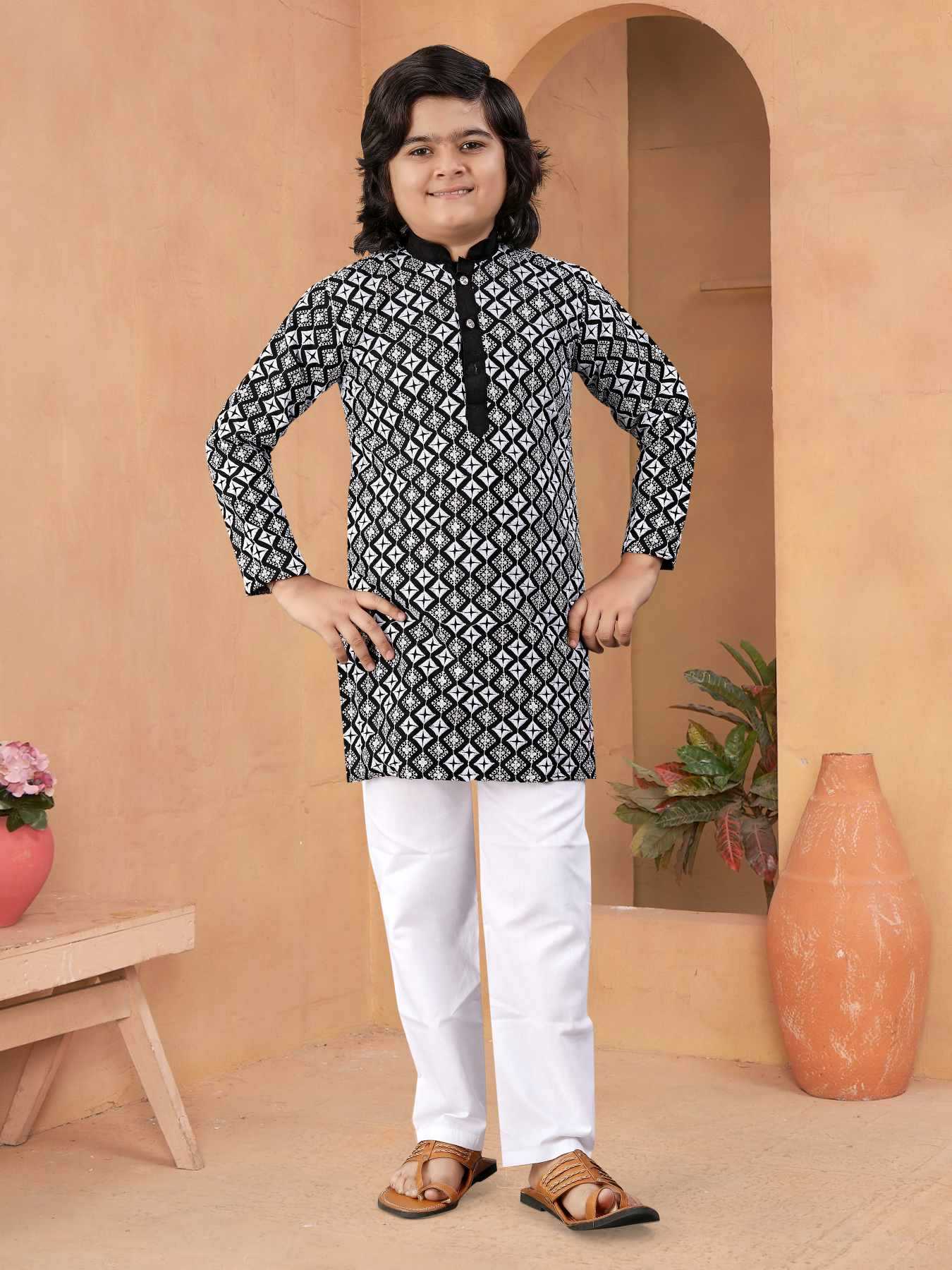 YNF Wholesale Soft Silk Boys Kurta Pyjama KESH747 MIRROR | Surat Manufacturer