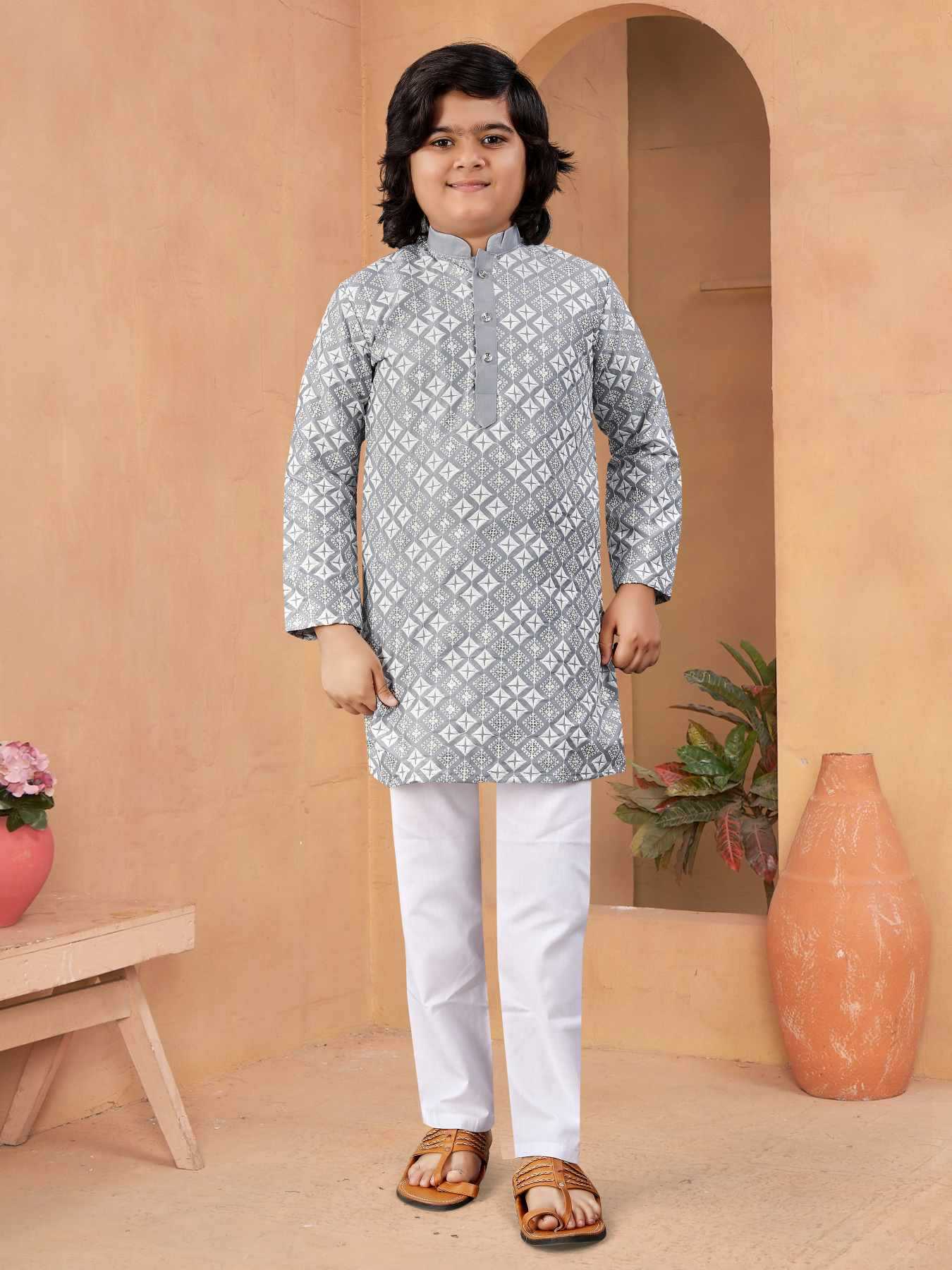 YNF Wholesale Soft Silk Boys Kurta Pyjama KESH747 MIRROR | Surat Manufacturer