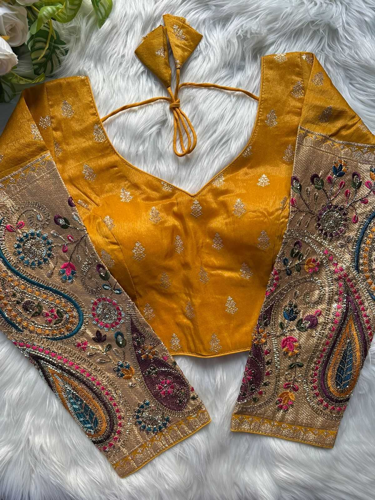 Ynf Tissue  Readymade Blouses Festive Collections Wholesale Designer Blouse Embroidered Blouses Navratri Blouses Manufacturer - YNF Online