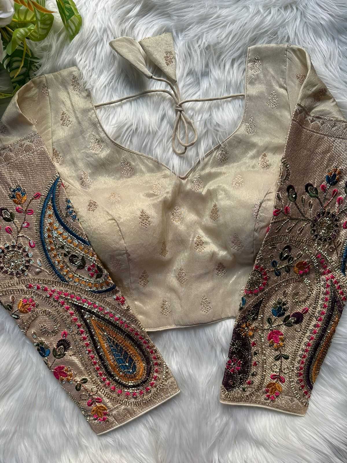 Ynf Tissue  Readymade Blouses Festive Collections Wholesale Designer Blouse Embroidered Blouses Navratri Blouses Manufacturer - YNF Online