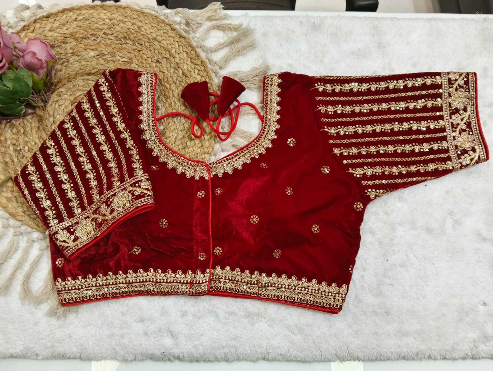 YNF Wholesale Velvet Embroidered Blouses KESH728 114 | Surat Manufacturer