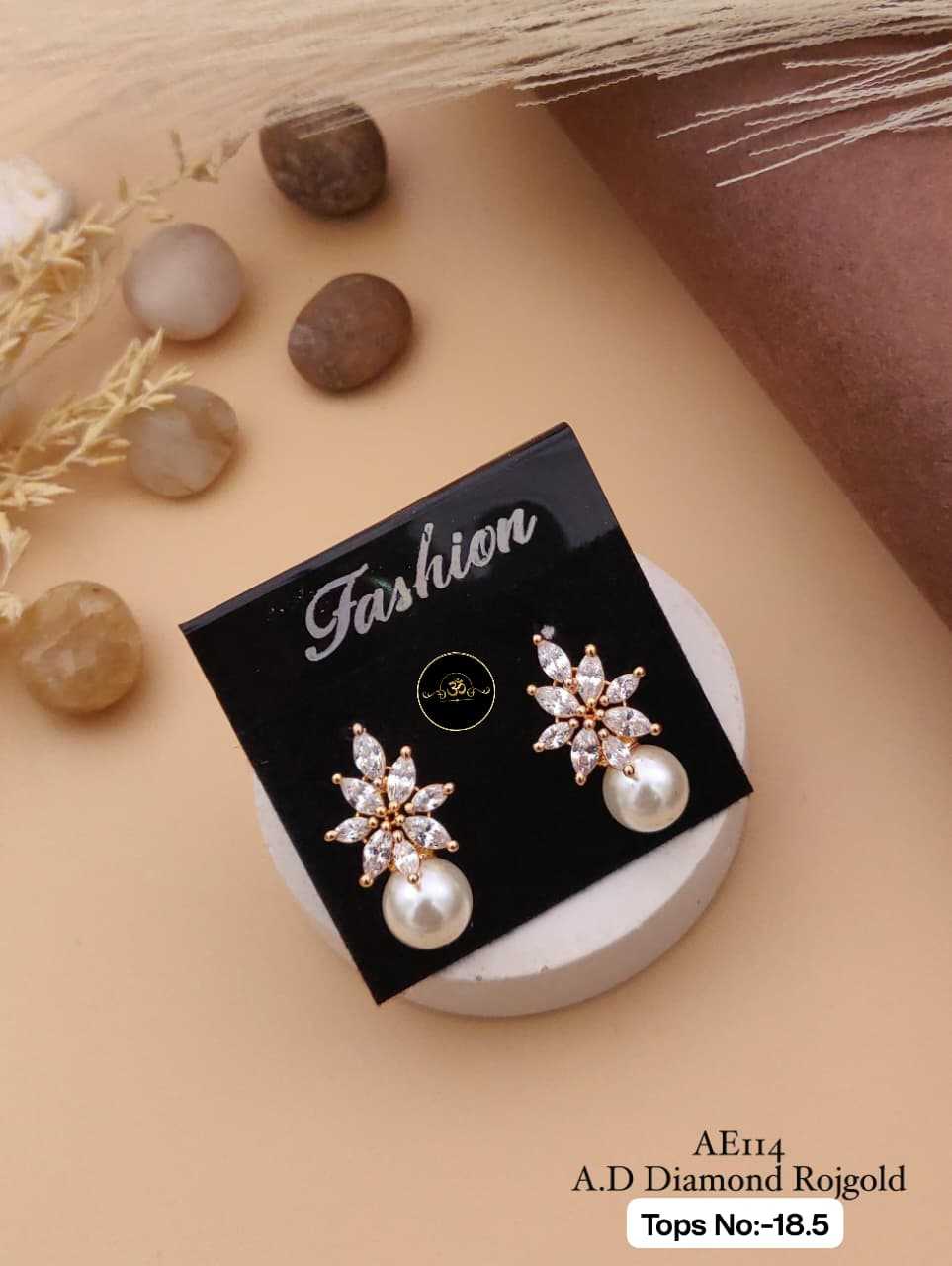 YNF Wholesale Brass Earrings With Stones KESH127 034 | Surat Manufacturer