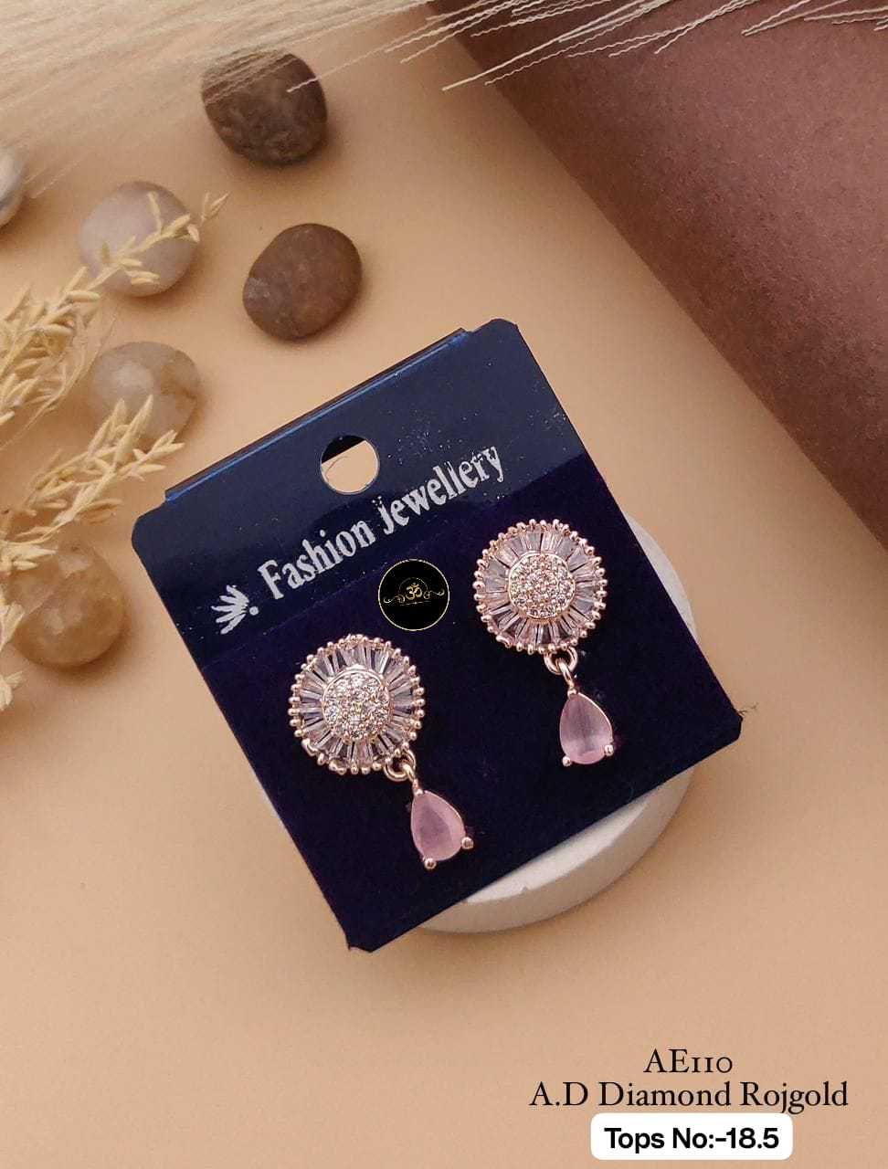 YNF Wholesale Brass Earrings With Stones KESH127 034 | Surat Manufacturer
