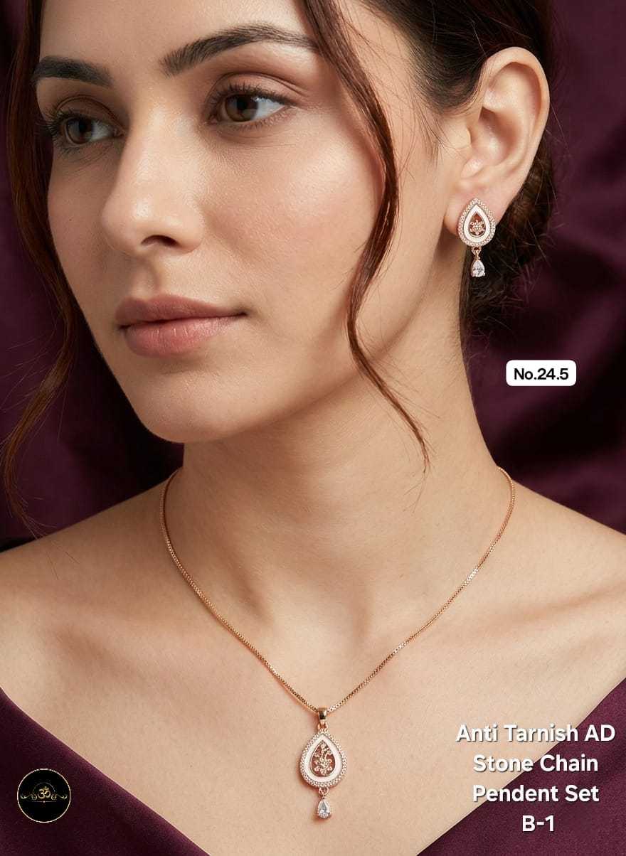YNF Wholesale Brass Chain Pendant Set KESH127 053 | Surat Manufacturer