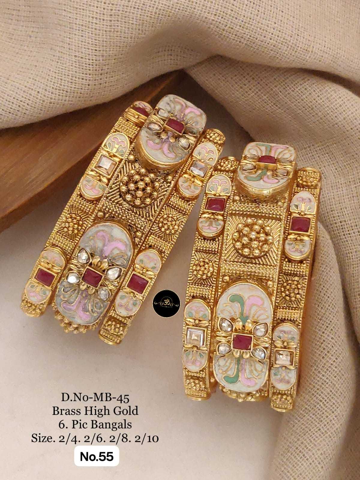 YNF Wholesale Brass Brass Gold Bangles KESH127 005 | Surat Manufacturer