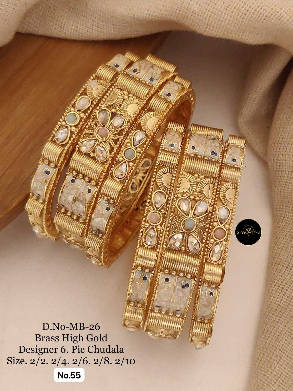 YNF Wholesale Brass Brass Gold Bangles KESH127 005 | Surat Manufacturer
