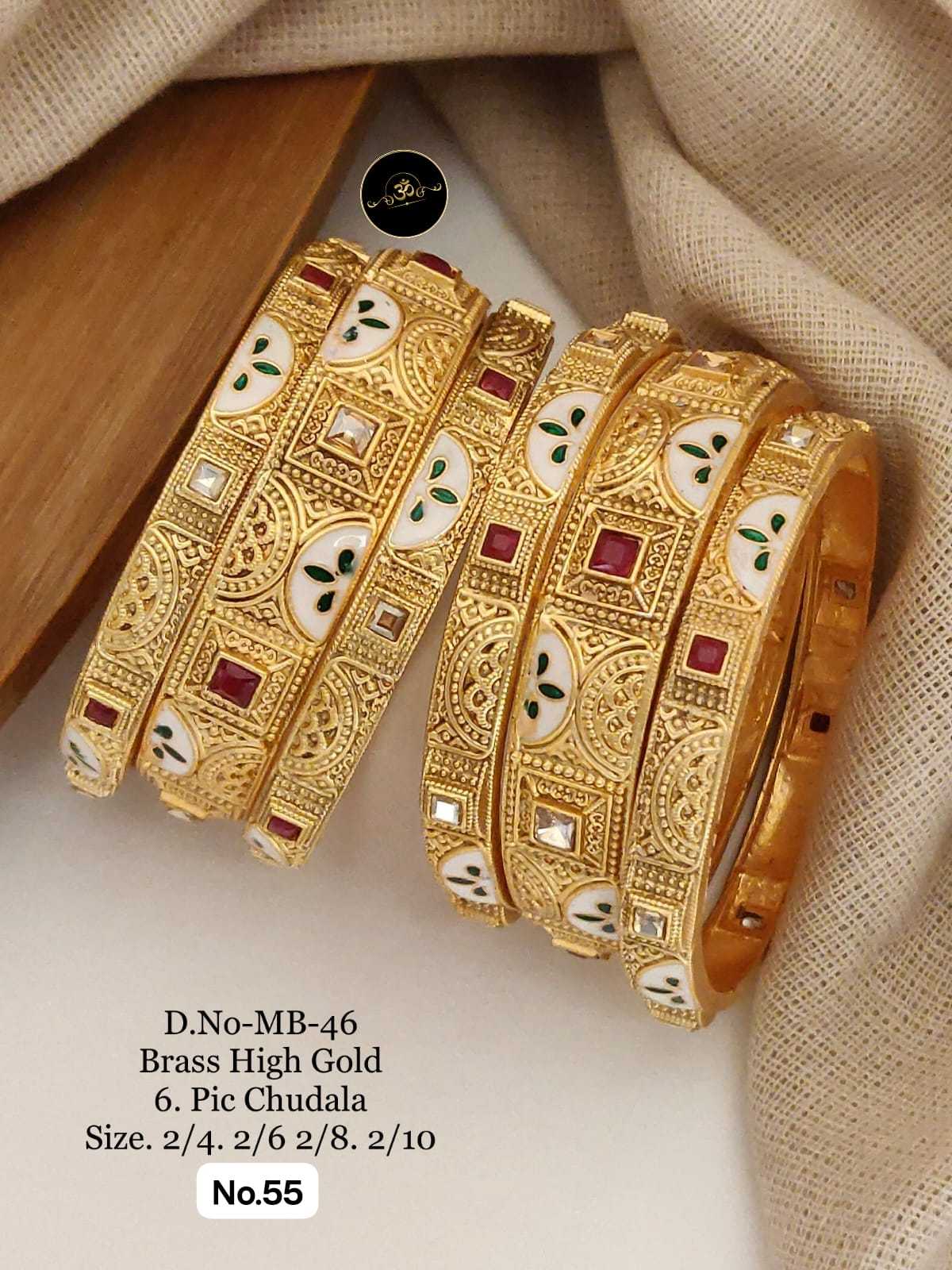 YNF Wholesale Brass Brass Gold Bangles KESH127 005 | Surat Manufacturer