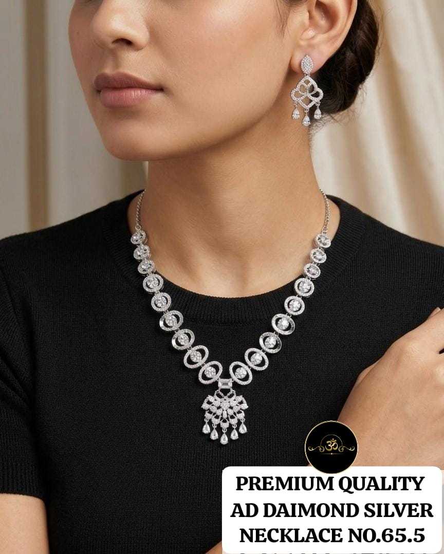 YNF Wholesale Brass AD Diamond Necklace KESH127 | Surat Manufacturer