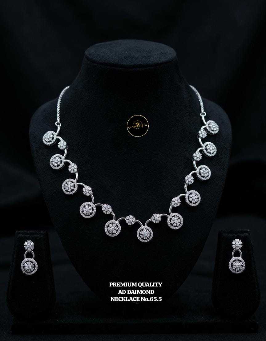 YNF Wholesale Brass AD Diamond Necklace KESH127 | Surat Manufacturer