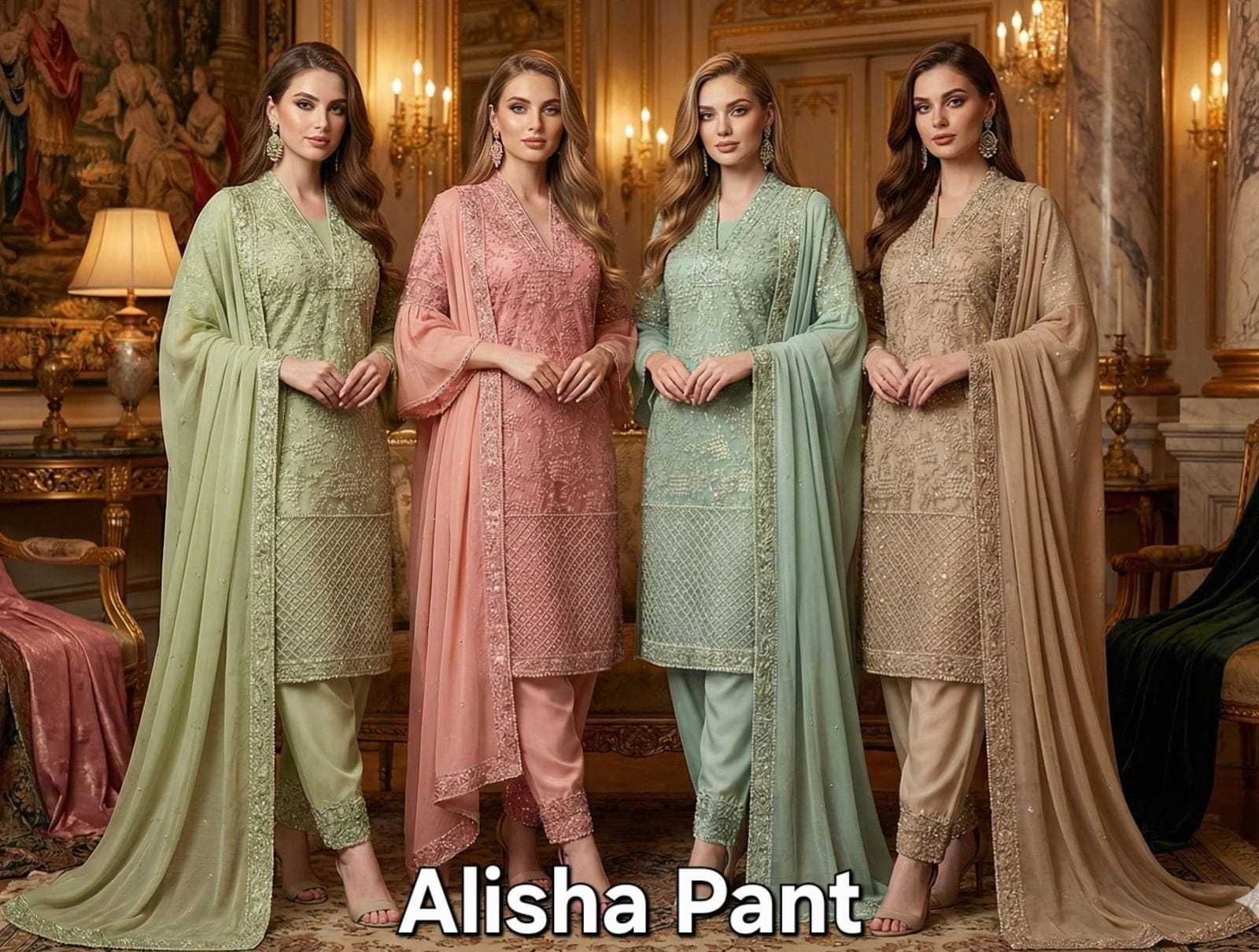 YNF Wholesale Butterfly Net Embroidery Suits KESH126 ALISHA Pant | Surat Manufacturer