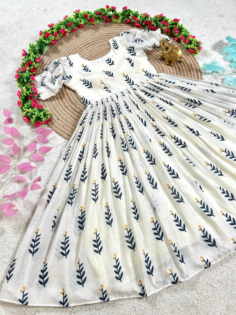YNF Wholesale Cotton Midi Dresses KESH505 Leaf | Surat Manufacturer