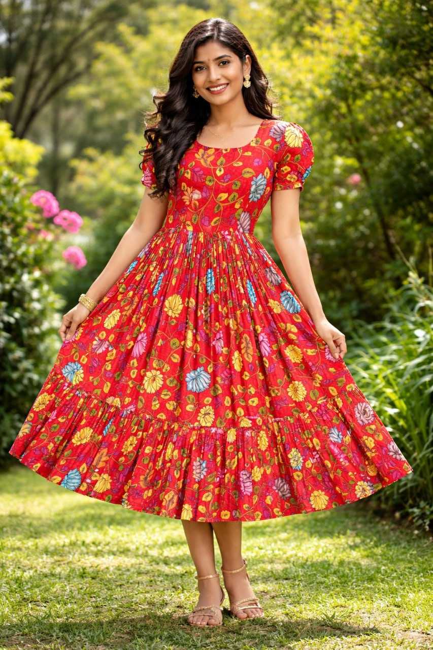 YNF Wholesale Cotton Midi Dresses KESH505 Mul | Surat Manufacturer