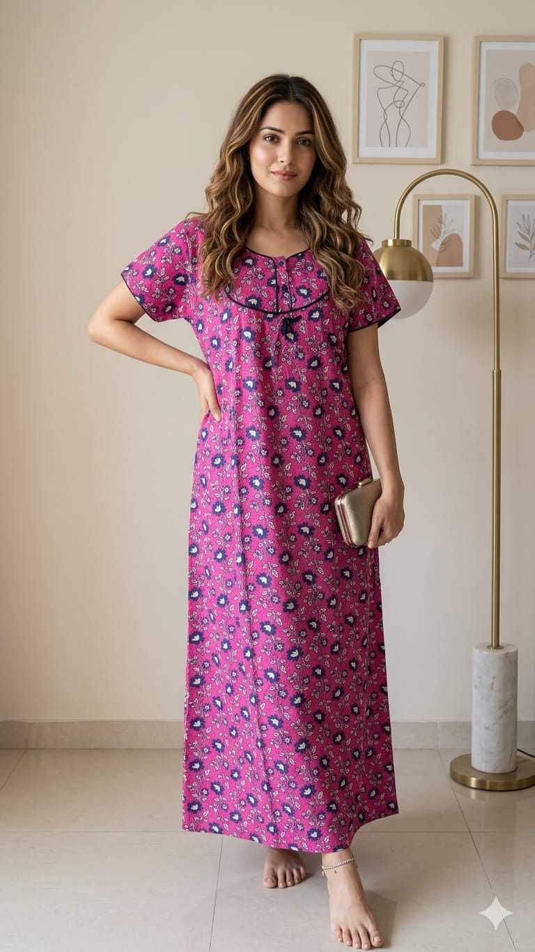 YNF Wholesale Cotton Night Wear KESH585 cotton night gown | Surat Manufacturer