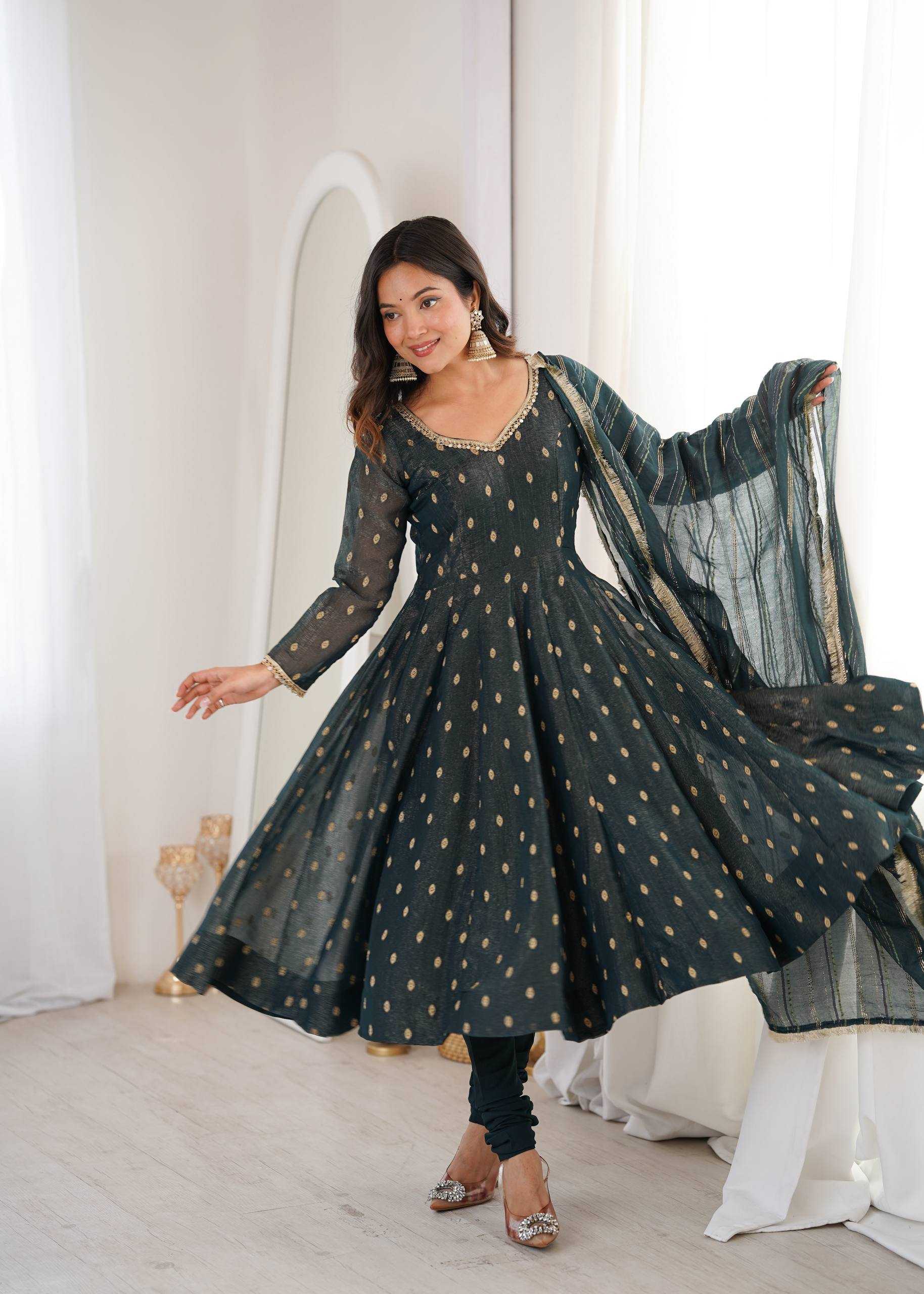 YNF Wholesale Crunchi Anarkali Gown KESH499 5021 | Surat Manufacturer