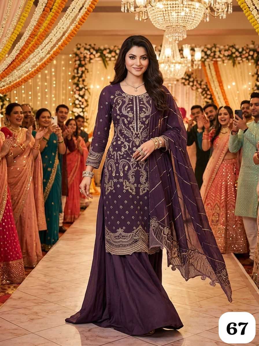 YNF Wholesale Georgette Embroidery Suits KESH481 67 & 68 | Surat Manufacturer