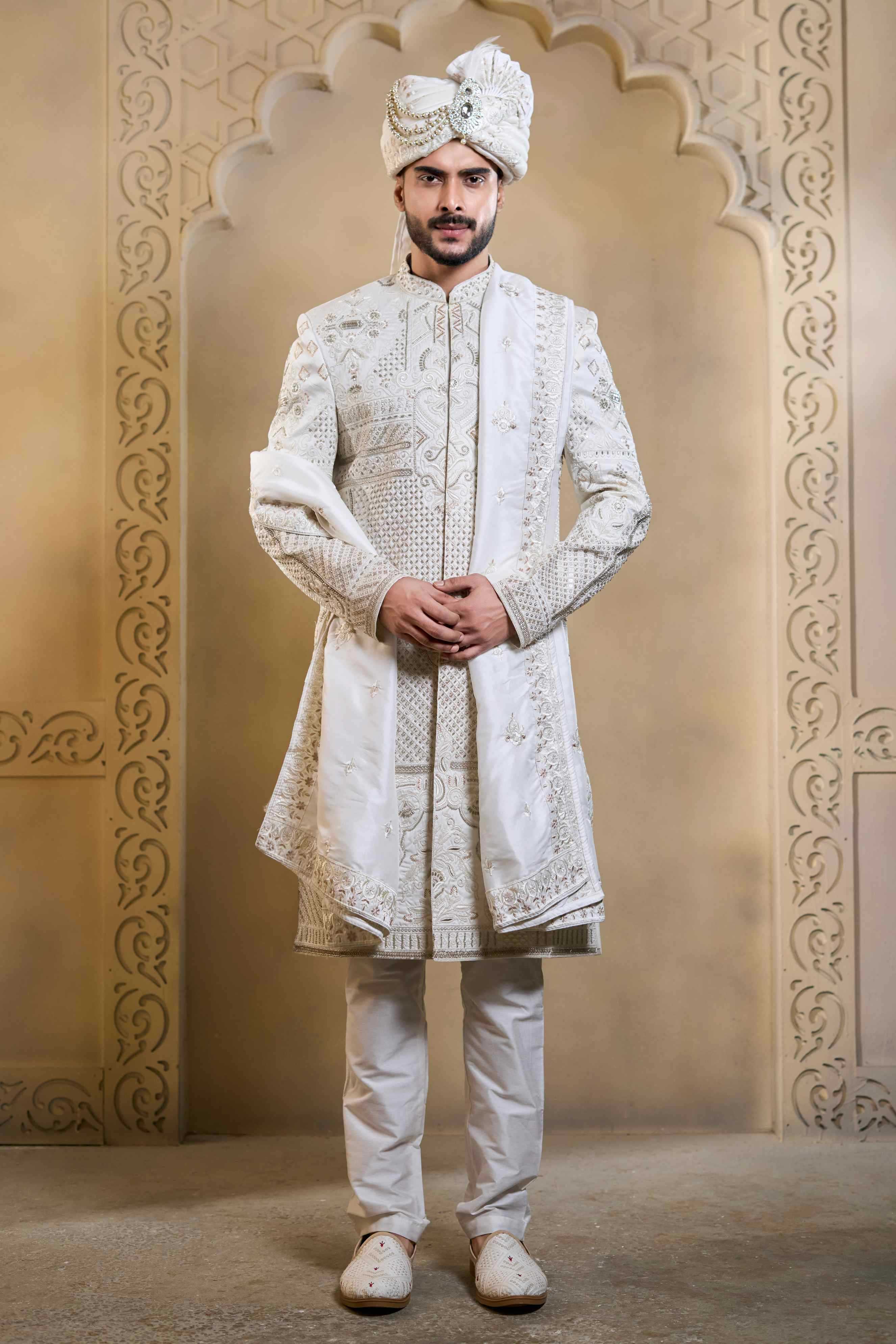 YNF Wholesale Heavy Silk Wedding Sherwani RIN223 5090 - 5108 | Surat Manufacturer