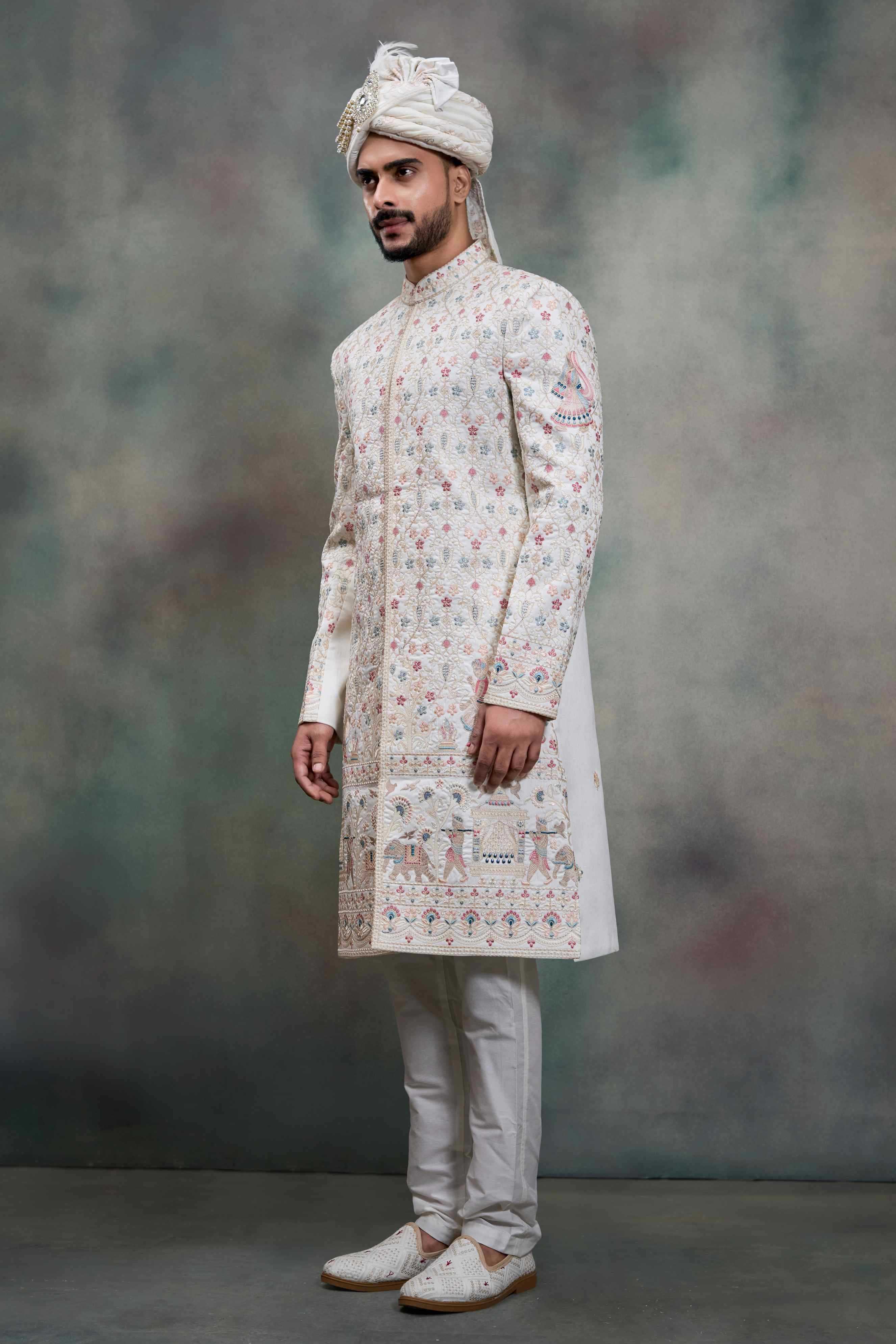 YNF Wholesale Heavy Silk Wedding Sherwani RIN223 5090 - 5108 | Surat Manufacturer