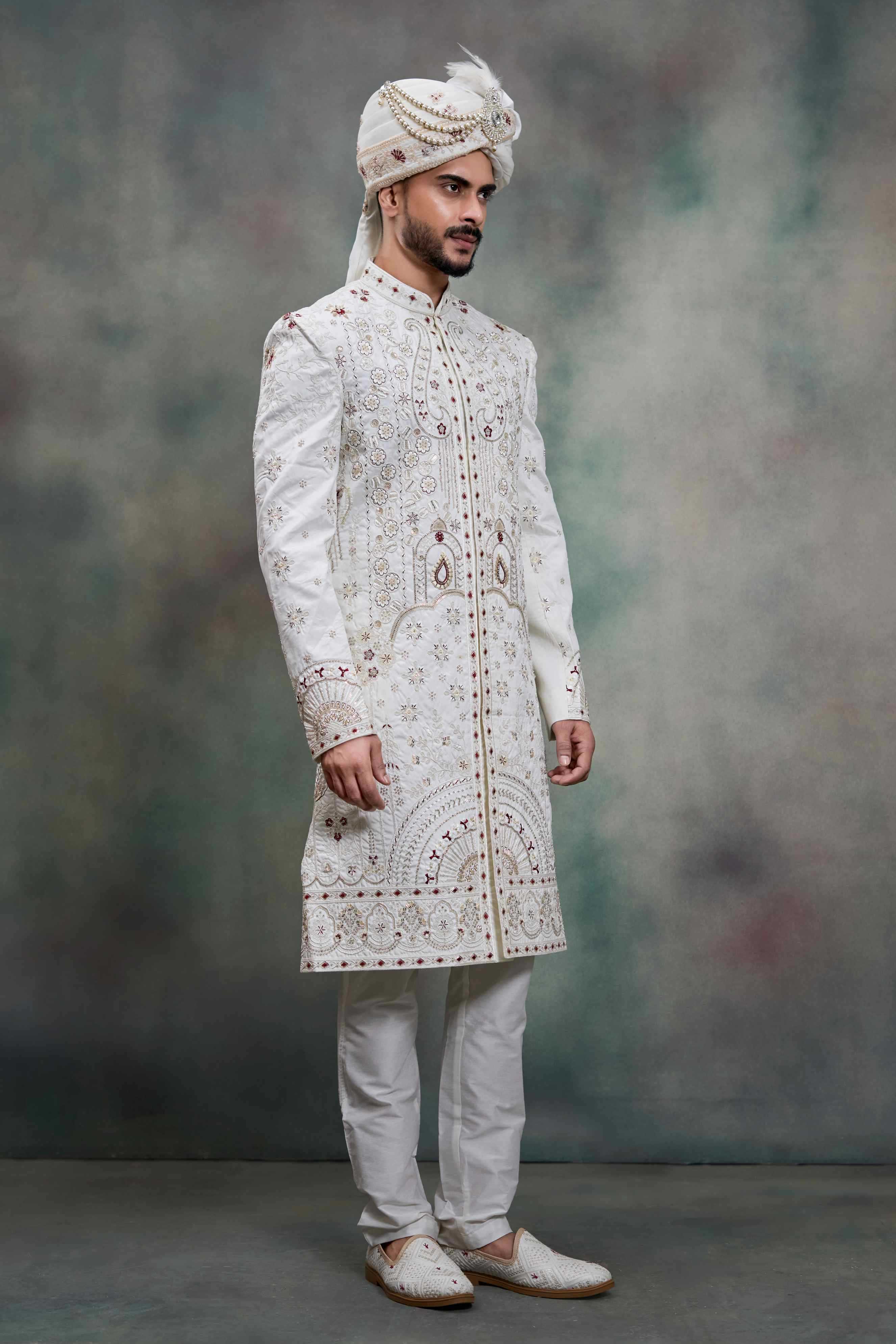 YNF Wholesale Heavy Silk Wedding Sherwani RIN223 5090 - 5108 | Surat Manufacturer
