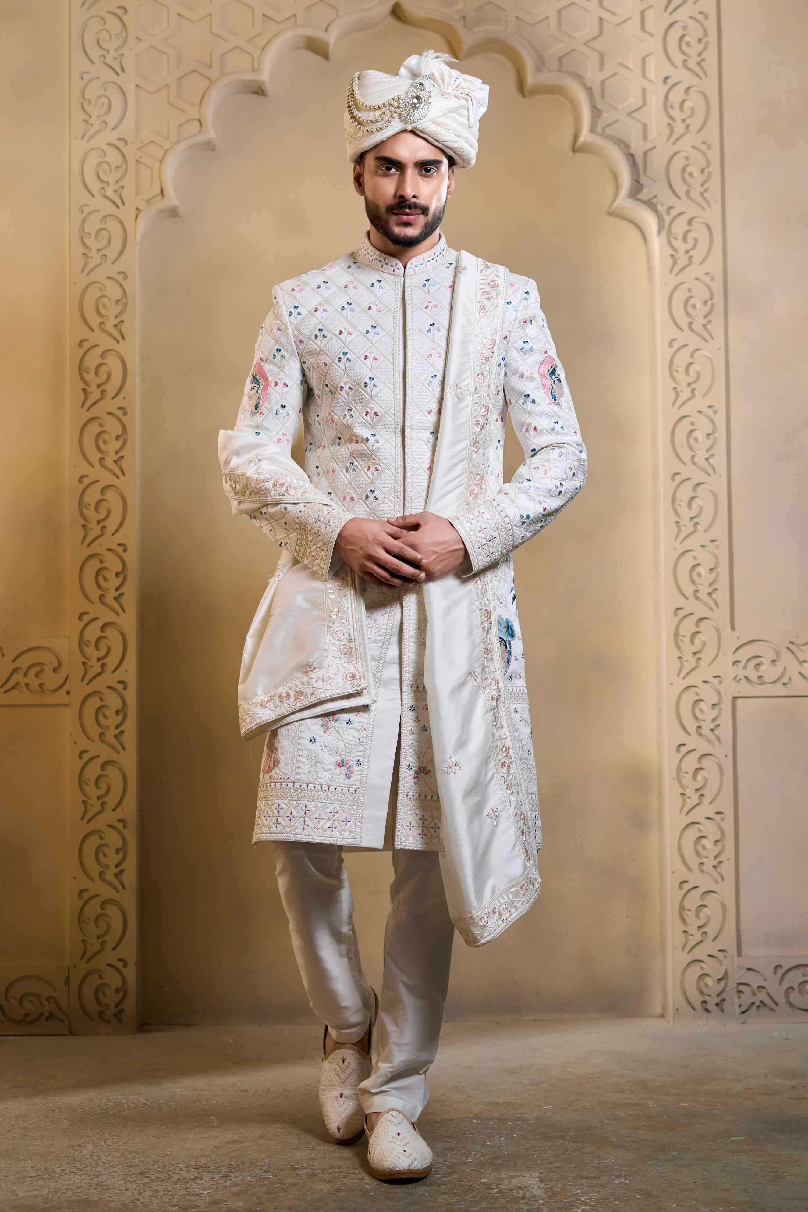 YNF Wholesale Heavy Silk Wedding Sherwani RIN223 5090 - 5108 | Surat Manufacturer