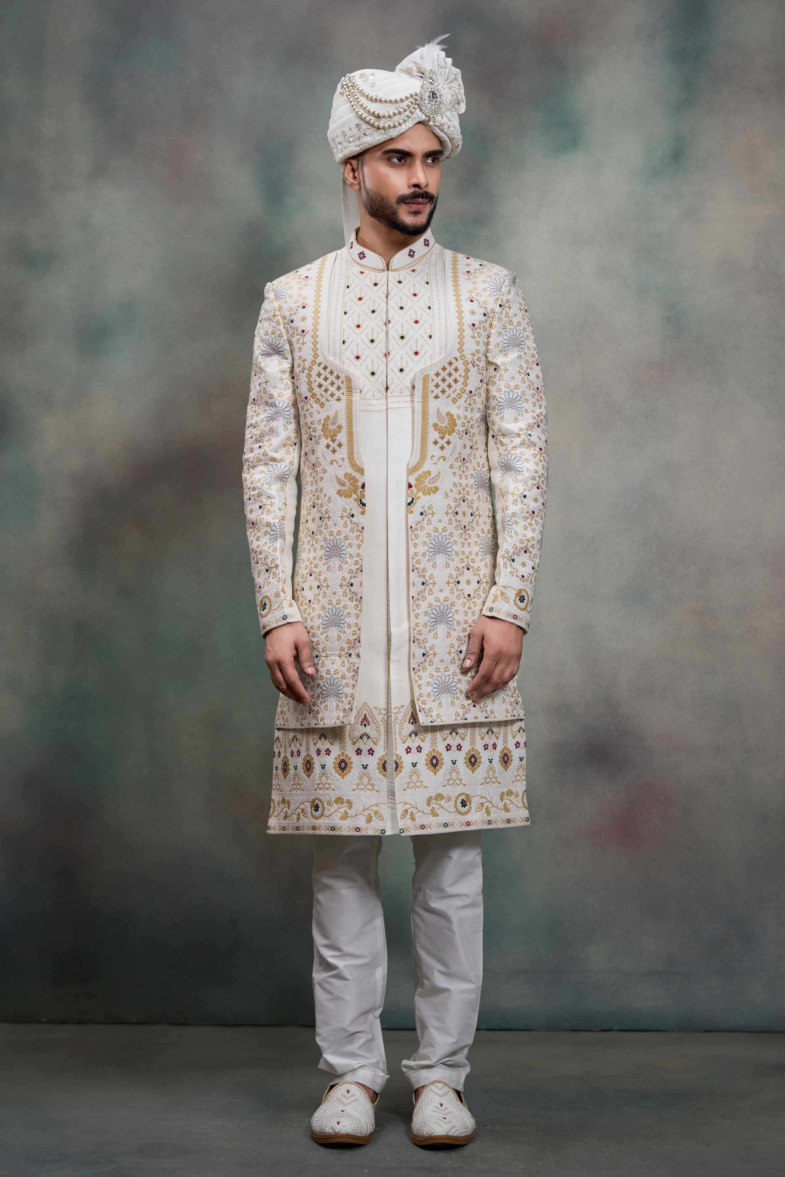 YNF Wholesale Heavy Silk Wedding Sherwani RIN223 5090 - 5108 | Surat Manufacturer