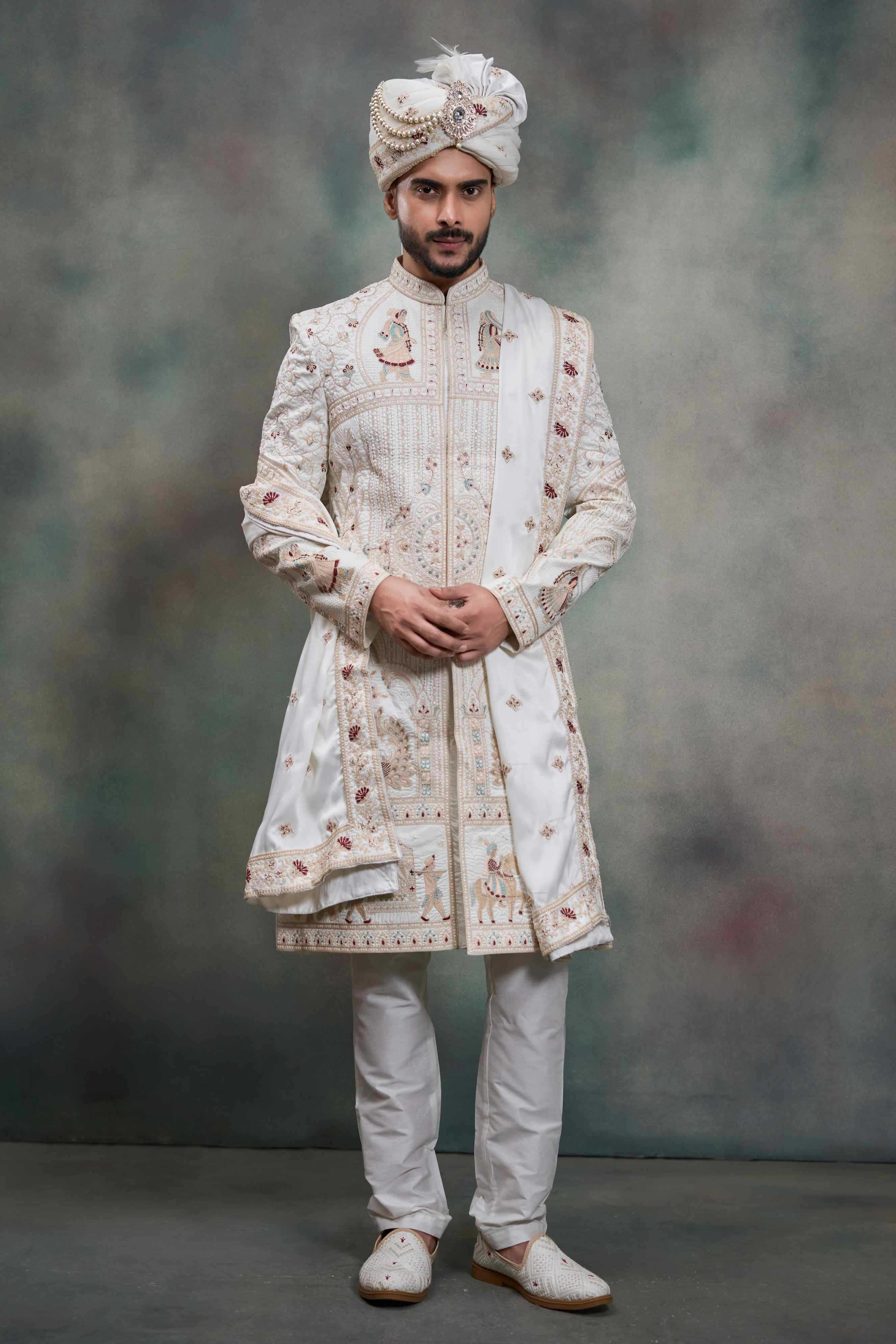 YNF Wholesale Heavy Silk Wedding Sherwani RIN223 5090 - 5108 | Surat Manufacturer