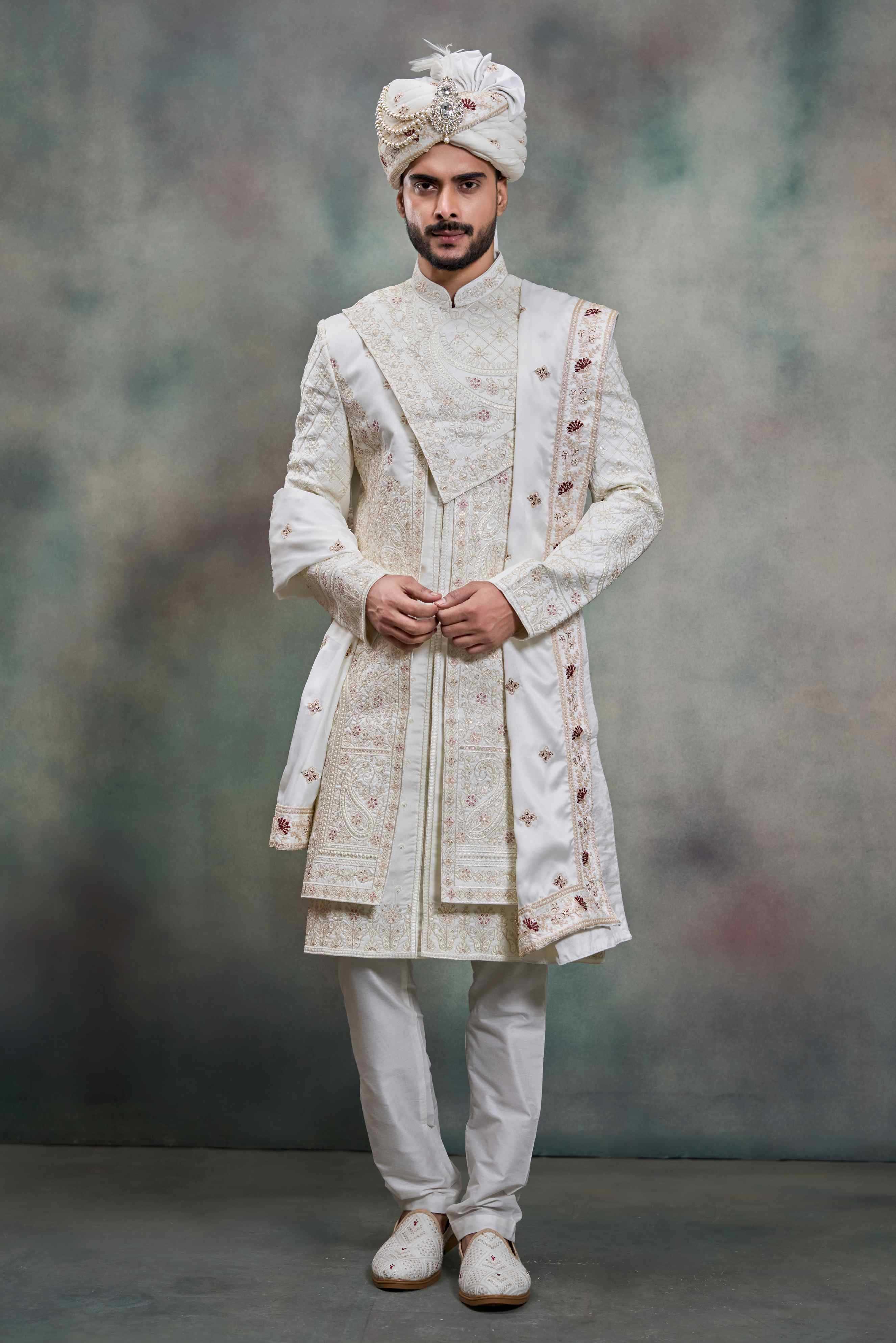 YNF Wholesale Heavy Silk Wedding Sherwani RIN223 5090 - 5108 | Surat Manufacturer