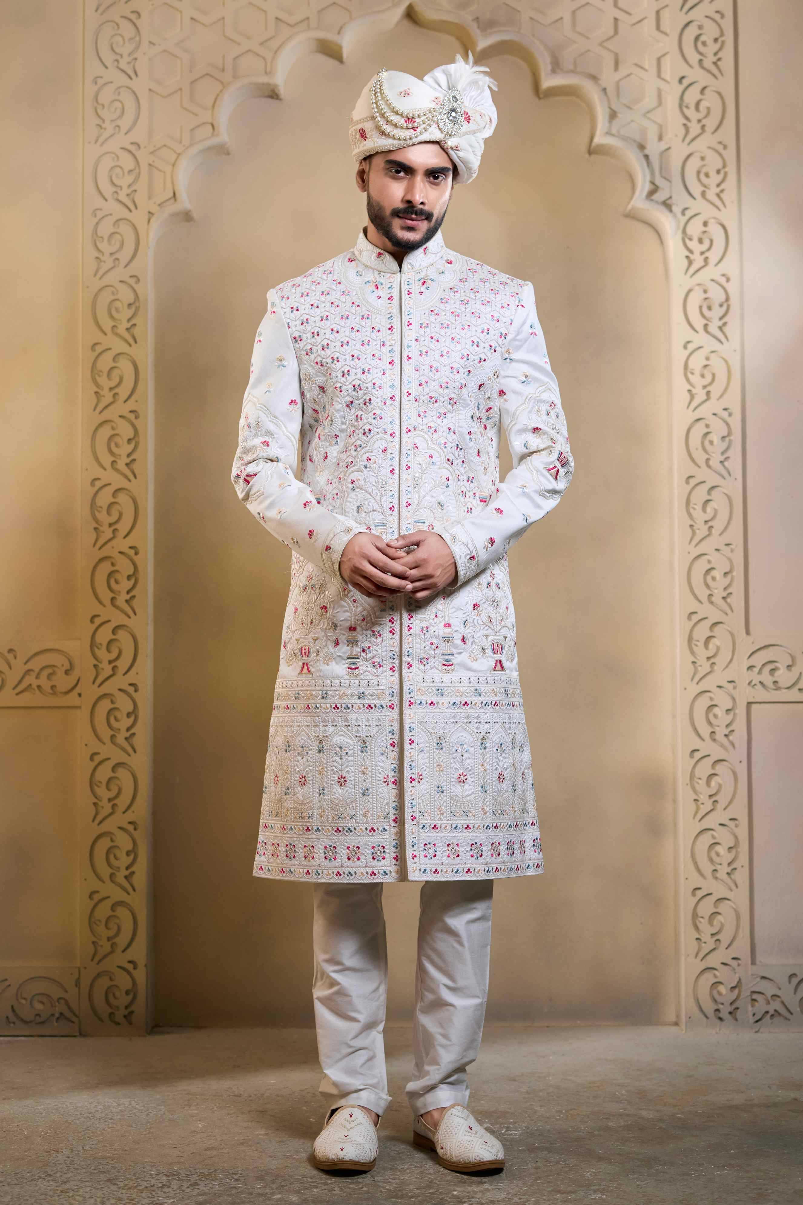 YNF Wholesale Heavy Silk Wedding Sherwani RIN223 5090 - 5108 | Surat Manufacturer