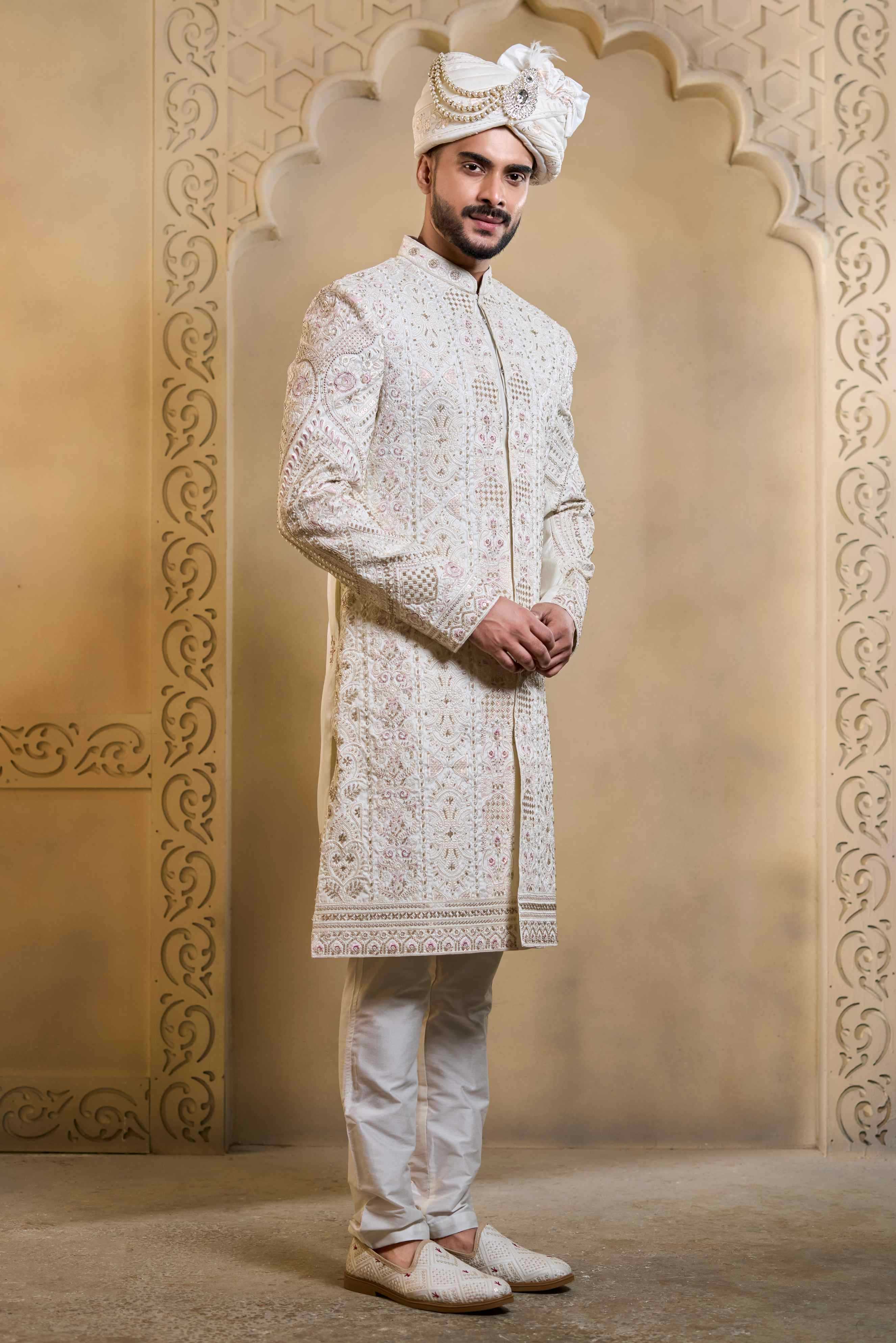 YNF Wholesale Heavy Silk Wedding Sherwani RIN223 5090 - 5108 | Surat Manufacturer