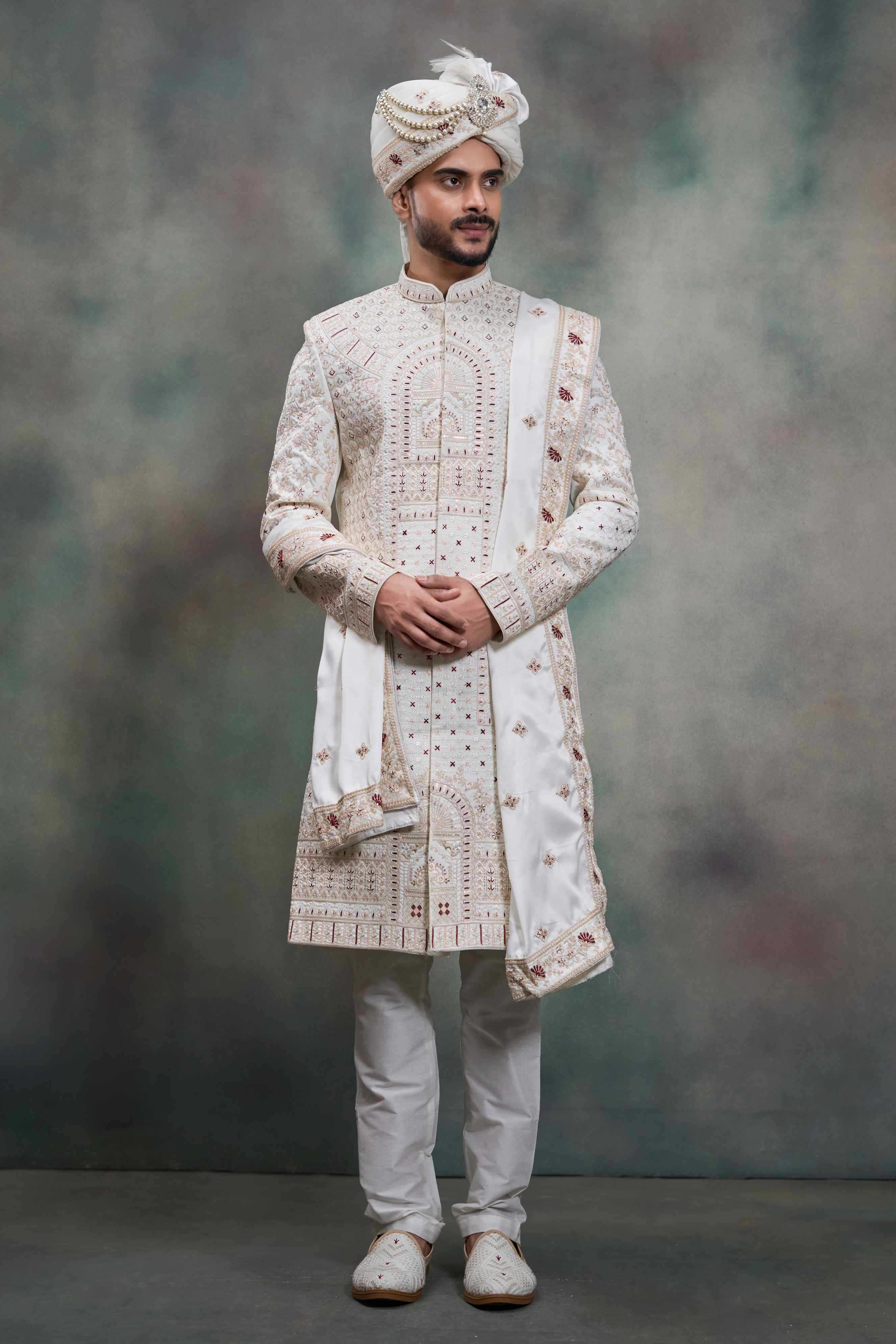 YNF Wholesale Heavy Silk Wedding Sherwani RIN223 5090 - 5108 | Surat Manufacturer