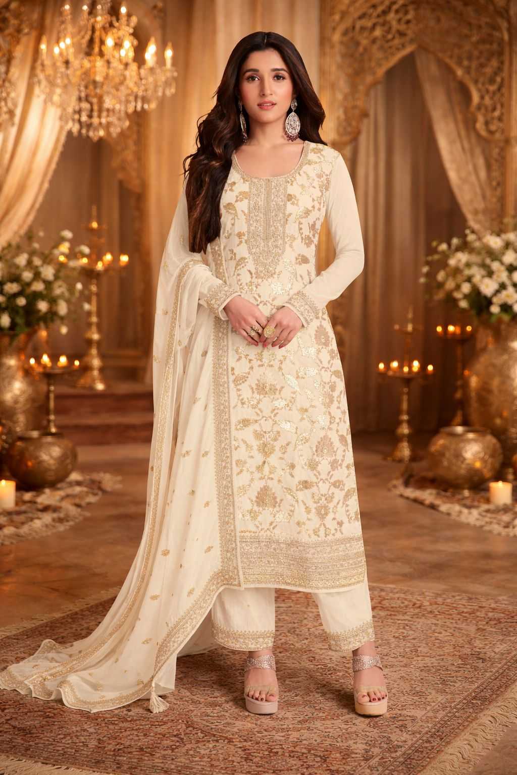 YNF Wholesale Jacquard Semi Stitched Suits KESH745 1306-8 | Surat Manufacturer