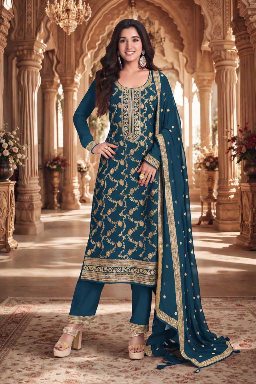 YNF Wholesale Jacquard Semi Stitched Suits KESH745 1306-8 | Surat Manufacturer